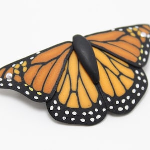 Seconds Sale - Monarch Butterfly Barrette, Orange & Black Hair Clip, Polymer Clay, Nature Jewelry, Unique Women’s Gift, Entomologist Gift