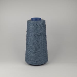Greenish denim blue linen Yarn – 100% Natural Flax Fiber Spool for Knitting, Crochet, Weaving  Eco-Friendly Baltic Craft Thread