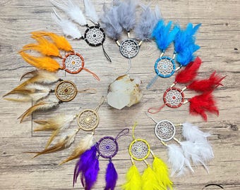 Traumfänger|Traumfänger|Mitternacht Mini Auto Traumfänger|Sonnenfänger|Wandbehang|Autospiegel aufhängen|Autozubehör|Hippie Boho Geschenke