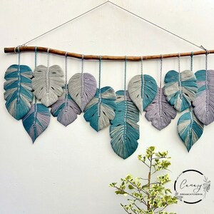 Extra Large Macrame Leaf Wall Hanging: Japandi Fiber Art Decor