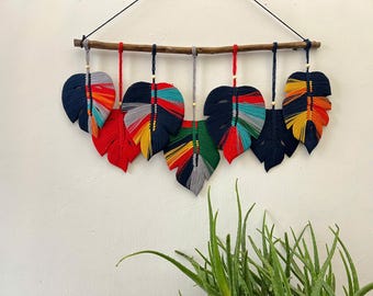 Macrame Monstera Leaf Wall Hanging: Boho Scandinavian Decor