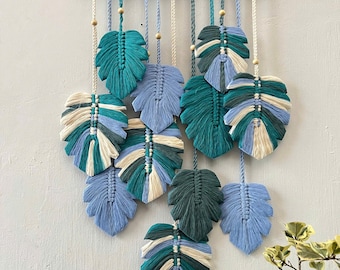Macrame Monstera Leaf Wall Hanging: Boho Scandinavian Decor