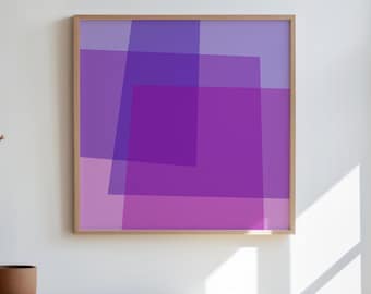 Vibrant Violet Geometric Wall Art – Modern Abstract Printable JPG (Digital Download)