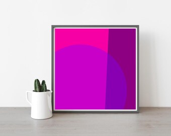 Abstract Geometric Print, Pink Purple Modern Art (Digital Download)