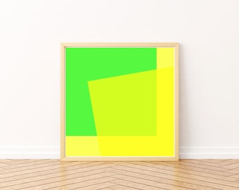 Abstract Poster. Bright Green and Yellow. Geometrical style