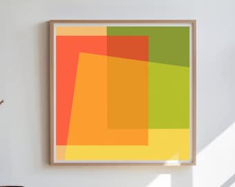 Geometric Wall Art Digital Print, Abstract Colorful Poster, Modern Decor, Minimalist Office Wall Art, Printable Art