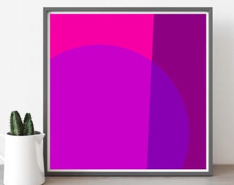 Abstract Geometric Print, Pink Purple Modern Art (Digital Download)