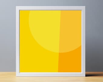 Abstract Geometric Digital Poster, Yellow Orange Minimalist Art (Digital Download)