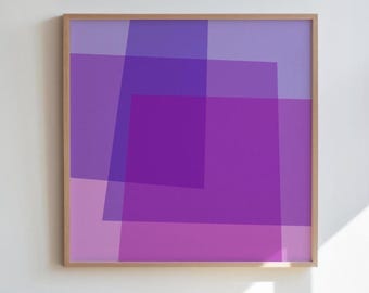 Vibrant Violet Geometric Wall Art – Modern Abstract Printable JPG (Digital Download)