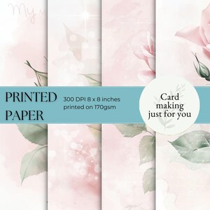 Papiers roses roses de la collection Fête des Mères | roses roses pour kit de fabrication de cartes | articles éphémères pour la fête des mères | kit de fabrication de cartes | kits de création de scrapbooking