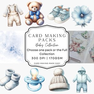 Versieringen uit de babycollectie | Kit voor het maken van kaarten voor babyjongens | kortstondige baby-verschijnselen | kit voor het maken van kaarten | kaart DIY | dagboek bijhouden | knutselset voor plakboek