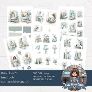 Boeken, kit met ongewenste tijdschriftelementen voor dames – afbeeldingen | Citaten | Versieringen | Bedrukte vellen efemere boekenliefhebbers | Direct downloaden