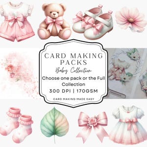 Abbellimenti della collezione Baby / Kit per la creazione di biglietti per neonate / effimeri per neonati / kit per la creazione di biglietti / fai da te per biglietti / diario / kit per scrapbooking