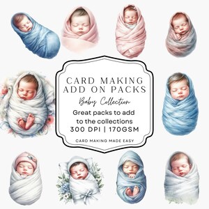Colección de adornos para bebé niño y niña / Kit para hacer tarjetas para bebé niño y niña / Material efímero para bebé / Kit para hacer tarjetas / Kit de manualidades para álbumes de recortes