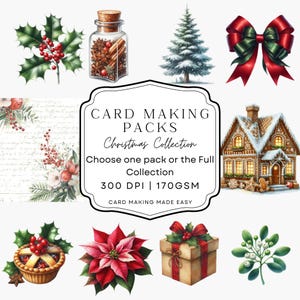 Versieringen kerstcollectie | Kit voor het maken van kerstkaarten | Efemere kerstdagen | Kit voor het maken van kerstkaarten | kaart DIY | Scrapbooken