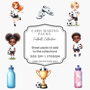 Jongens-meisjescollectie voetbalversieringen | Kit voor het maken van kaarten voor jongens/meisjes | voetbalverschijnselen | kit voor het maken van kaarten | kaart DIY | knutselset voetbal