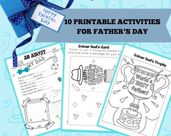 Vaderdagactiviteitenkit voor kinderen: afdrukbare kaarten, kortingsbonnen, spelletjes, tekenpagina's en meer!