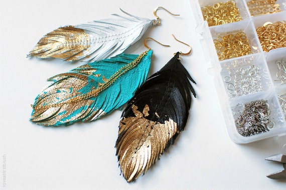 Feather - Colored Silicone Earrings