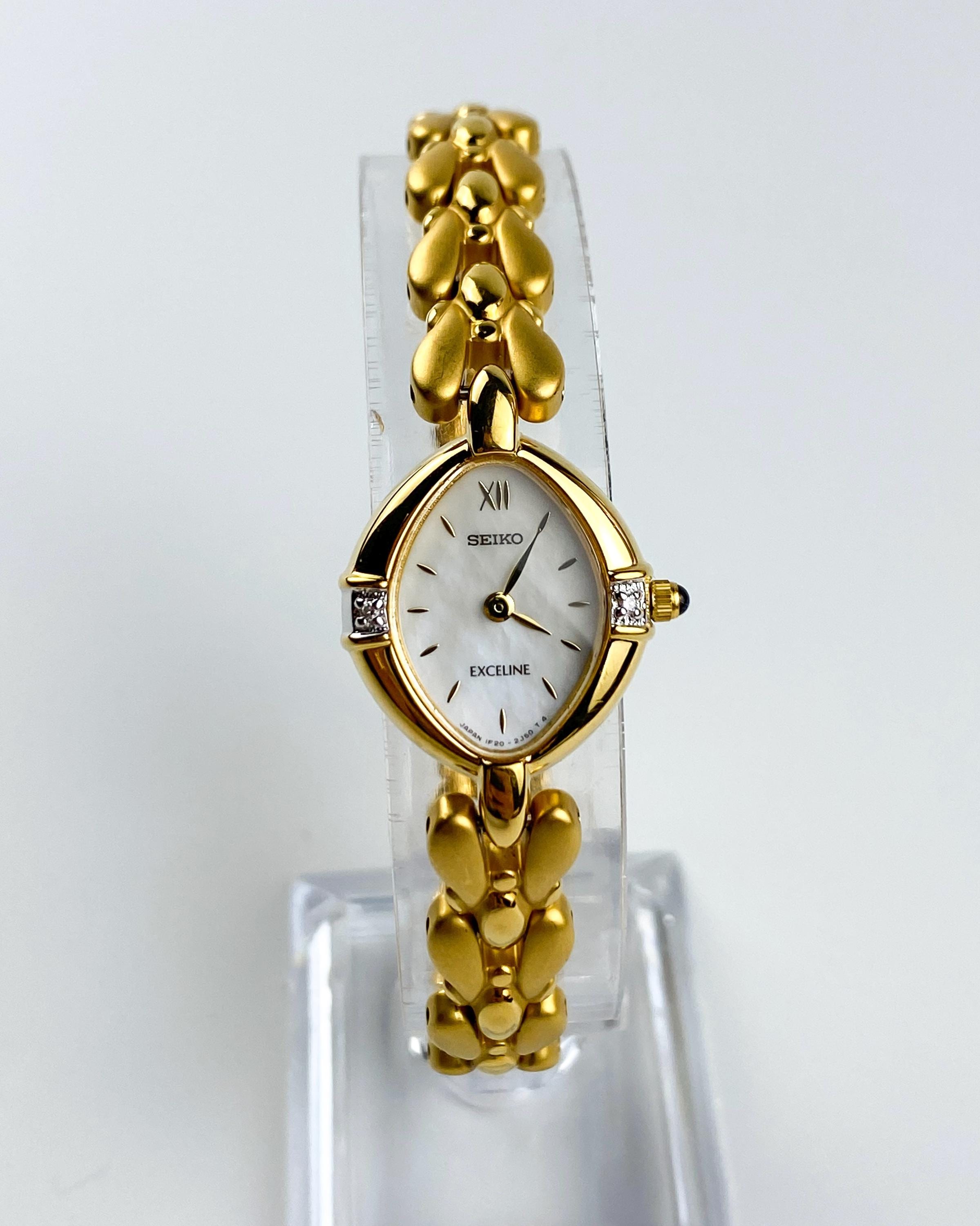 Seiko Exceline Vintage Watch Gold Diamonds - Etsy