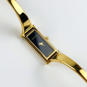 Gucci Vintage Watch Gold 1500L Black Dial