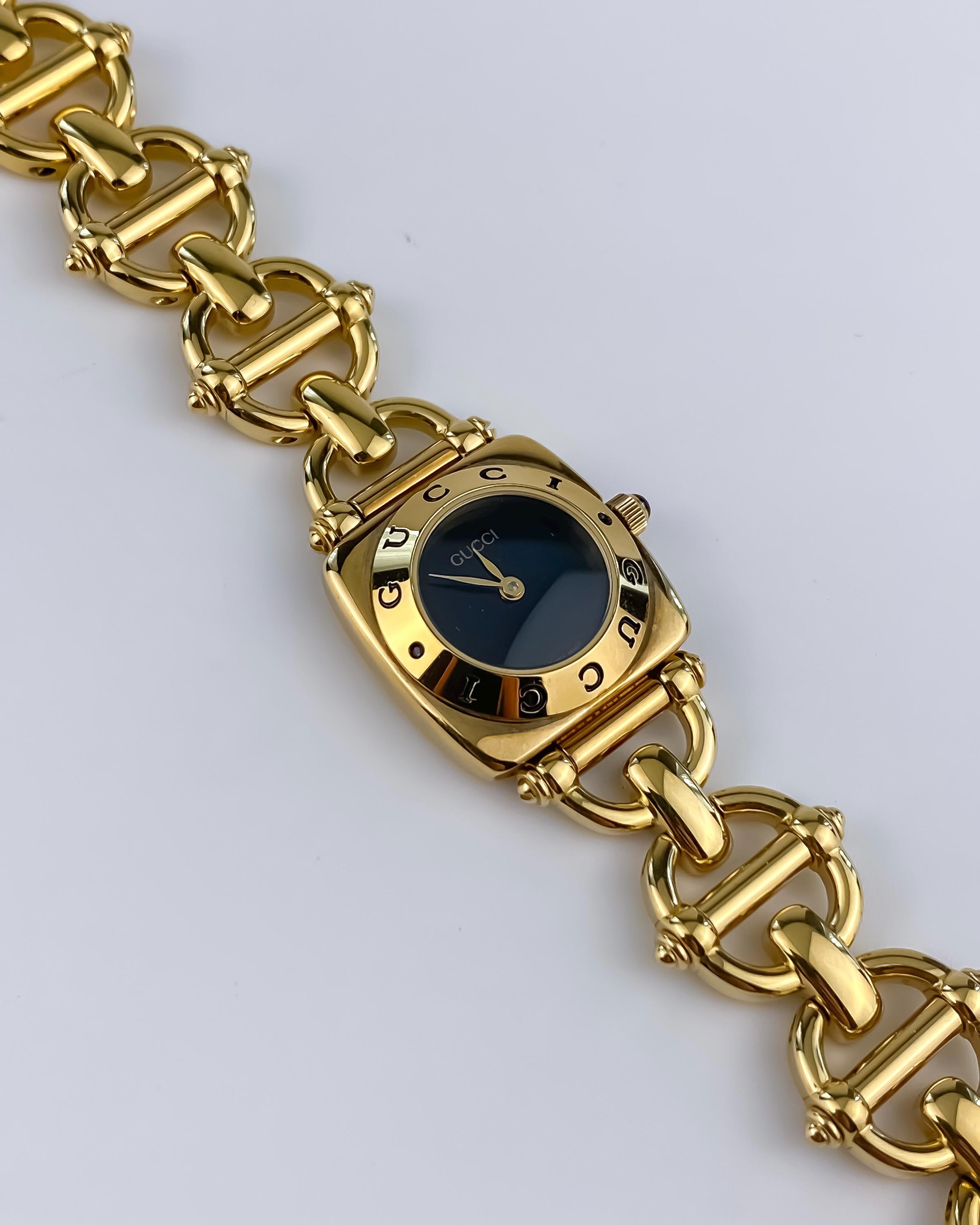 Vintage GUCCI Horsebit Ladies Watch Vintage GUCCI Quartz 117.5 Watch. Gucci Diamond Horsebit  main image 4