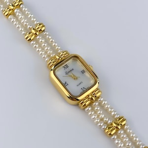Vintage Pearl Watch Soneva Shell Dial Genuine Freshwater Pearls