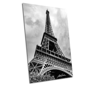 Black and White Paris Wall Art, Monochrome French Travel Poster, Eiffel Tower Art Print, Black and white photo, Modern Wall Art