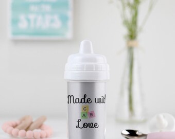 Vaso para sorber "Hecho con amor" - ABC Blocks