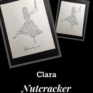 11x14 Personalized Clara / Nutcracker calligraphy Word Art