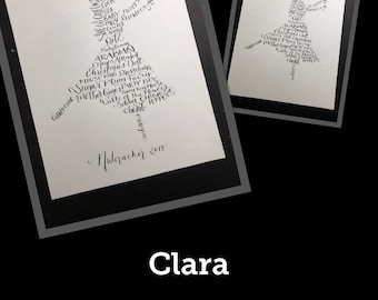 11x14 Personalized Clara / Nutcracker calligraphy Word Art