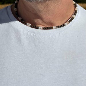 Puka Shell And Wood Necklace • Hawaiian Beads Necklace • Puka Shell Jewelry • Wood Bead Necklace