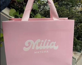 50 pezzi di sacchetti di carta personalizzati di lusso con manici in nastro - Imballaggio boutique ecologico personalizzato