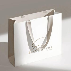 50 pcs Luxury Custom Paper Bags with Ribbon Handles – Personalized Eco-Friendly Boutique Packaging