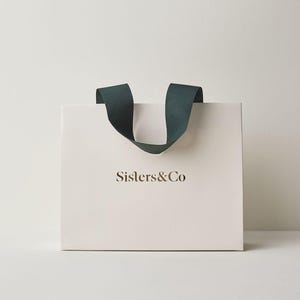 50 Customizable High-End Paper Bags with Satin Ribbon Handles – Sustainable Packaging for Boutiques