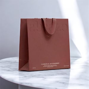 50 pezzi di sacchetti di carta personalizzati di lusso con manici a nastro – Imballaggio boutique ecologico personalizzato