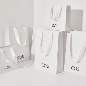 50 pcs Luxury Custom Paper Bags with Ribbon Handles – Personalized Eco-Friendly Boutique Packaging