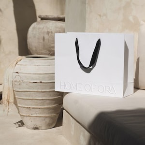 Wholesale 50 Custom Paper Shopping Bags with Ribbon Handles – Luxury Eco-Friendly Packaging for Boutiques