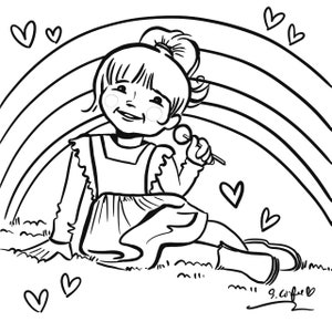 Custom Kids Likeness Coloring Page  - digital file