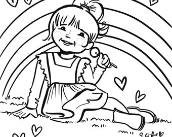 Custom Kids Likeness Coloring Page  - digital file