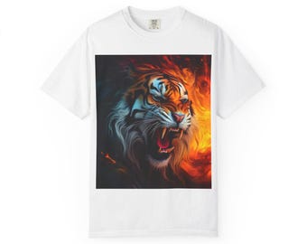 Inferno Tiger T-Shirt | Eye-Catching Wild Cat Design | Savage Roar Tee