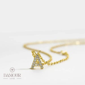 Personalized Initial Necklace Gold Letter Pendant – Custom Dainty Monogram Necklace for Mum, Birthday Gift, Best Friend Jewelry Gift for Her