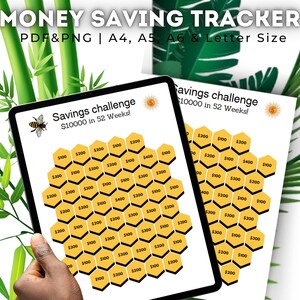 52 Week Savings Challenge, Bee Challenge, 10,000 Savings Challenge Tracker, Money challenge, Instant Download Pdf, A4, A5, A6, Letter