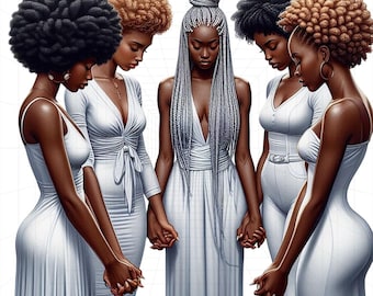 Women In Prayer, Black Girl Clipart, Church Lady Clipart, Church Clipart, Faith Clipart, Praying Black Women, Christian Women Praying