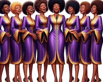 Church Choir Clipart, Church Clipart, Church Lady Clipart, Praying Hands Clipart, Prayer Clipart, Faith Clipart, Black Girl Clipart, Chibi
