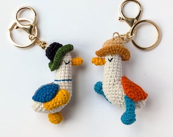 Crochet Duck Keychain: Handmade Bag Charm, Car Pendant
