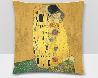 Gustav Klimt, The Kiss Throw Cushion Pillow