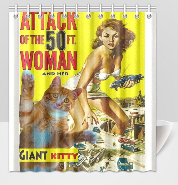 Fun Quirky Retro Vintage Cushion Cover Attack Of The 50ft Woman