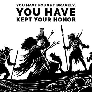 Boromir's Last Stand SVG | Op Lord of the Rings geïnspireerde kunst | Epische strijdscène digitale download | Fantasiekunst aan de muur | LOTR-SVG voor Cricut