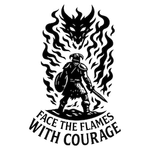 Face the Fire SVG-bestand - Skyrim-videogame geïnspireerde digitale download voor knutselen, doe-het-zelfprojecten en decor met gamerthema