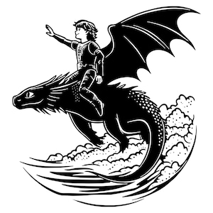 Design inspiré du hoquet et de l'édenté - « Cœur d'un chef, âme d'un dragon » - PNG/SVG pour projets DIY et produits dérivés
